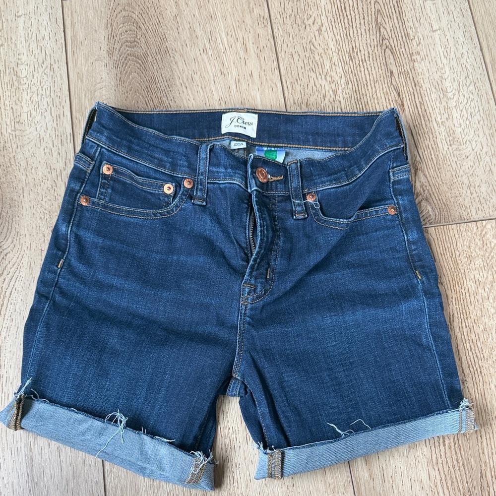 J. Crew Indigo Rolled Cuff Denim Shorts